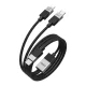 Bwoo pīts 2-in-1 kabelis USB-C uz USB-C un Lightning, 1m, 100W/27W, melns