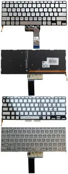 Tastatūra Asus X409, A412, X412, R423, R424 ar apgaismojumu, US, sudraba