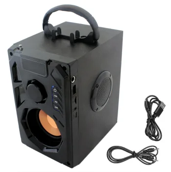 Portatīvais Bluetooth skaļrunis ar FM radio, USB, microSD, melns