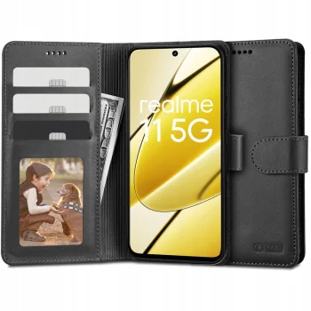 Realme 11 5G Tech-Protect Wallet Book Case Cover, Black | Telefona Vāciņš Maciņš Apvalks Grāmatiņa