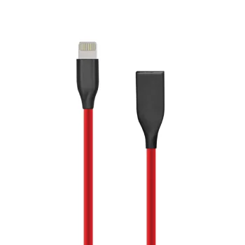 Extra Digital USB–Lightning silikona kabelis, 2 m, sarkans