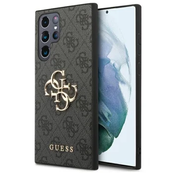 Guess Samsung Galaxy S22 Ultra vāciņš 4G Big Metal Logo, pelēks