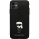 Karl Lagerfeld iPhone 11 vāciņš Silicone Ikonik Metal Pin, melns