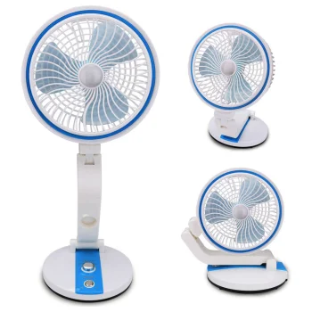Saliekams bezvadu galda ventilators ar LED lampu, zils