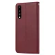 Huawei P20 2018 (EML-L29) PU Leather Wallet Book Case Cover, Wine Red | Vāks Maciņš Maks Grāmatiņa Apvalks