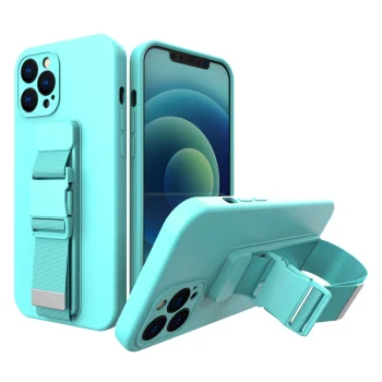 Telefona vāciņš iPhone 11 Pro ar kakla siksniņu, TPU, gaiši zils