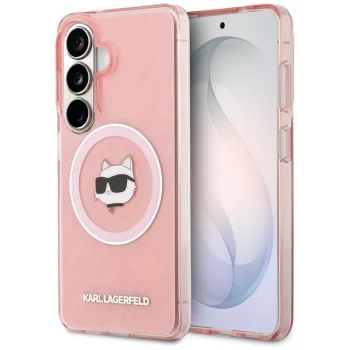 Karl Lagerfeld IML Repeated Choupette MagSafe vāciņš Samsung Galaxy S26, rozā