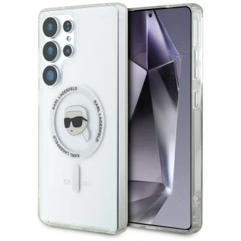 Karl Lagerfeld Button Karl Head MagSafe vāciņš Samsung Galaxy S25 Ultra, balts