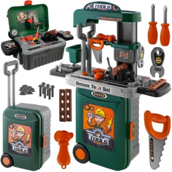 Kruzzel 00024648 rotaļu instrumentu galds un koferis 3-in-1