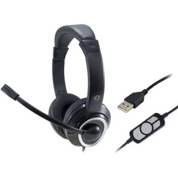 Conceptronic POLONA01B USB austiņas ar mikrofonu, melnas