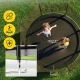 4FIZJO CLASSIC dārza batuts ar tīklu un kāpnēm 374 cm (12FT), zaļš/melns