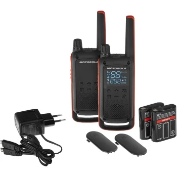 Motorola Talkabout T82 rācijas 2 gab. komplekts ar lādētāju dzeltens
