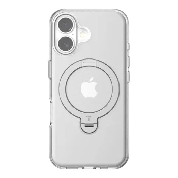 Torras Ostand Spin vāciņš priekš iPhone 16 Plus, caurspīdīgs