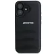 Mercedes-Benz iPhone 16 vāciņš AMG Leather Debossed Lines, melns