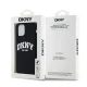 DKNY iPhone 12 / 12 Pro vāciņš Liquid Silicone White Printed Logo MagSafe, melns