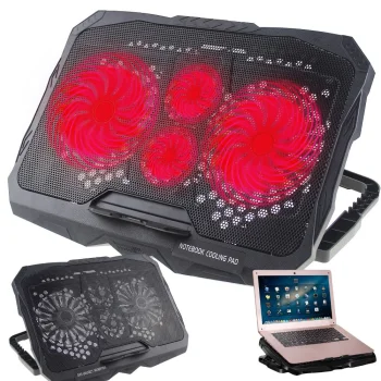 Klēpjdatora dzesēšanas spilventiņš ar LED regulējams USB pieslēgvietu | adjustable laptop cooling pad with port
