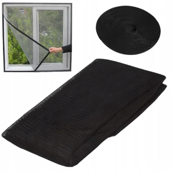 Moskītu Pret Insektu Odu Kukaiņu Tīkls Siets Logiem - 130x150cm, Melns | Mosquito Mesh Net Anti-Insect Screen for...