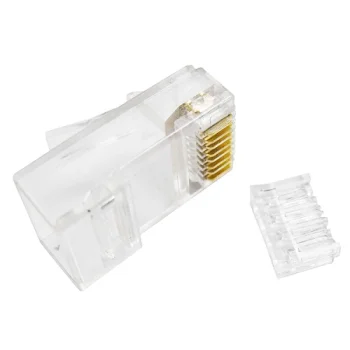 RJ45 tīkla spraudņi UTP Cat6 kabelim, 8P8C ar ieliktni, 100 gab.