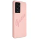 Guess Galaxy S21 Ultra vāciņš Silicone Vintage Script, rozā