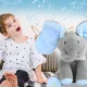 Interaktīva plīša rotaļlieta Zilonītis ar skaņu un kustību