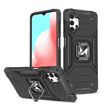 Wozinsky Ring Armor triecienizturīgs vāciņš Samsung Galaxy A32 5G, melns