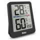 Termometrs un higrometrs Mebus 11115 ar pulksteni, Black