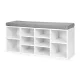ModernHome WYJ-015 apavu skapis ar sēdekli, 10 plaukti, balts