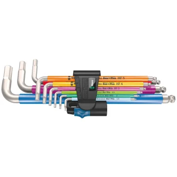 Seškantu atslēgu komplekts Wera 3950/9 Hex-Plus Multicolour HF Stainless 1, 9 gab.