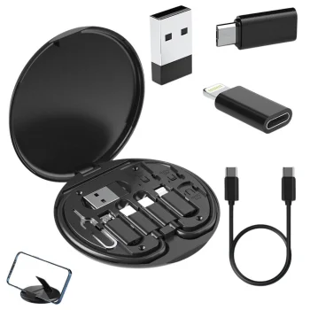 Universāls adapteru komplekts 5in1 ietvarā ar USB-C kabeli un SIM adatu