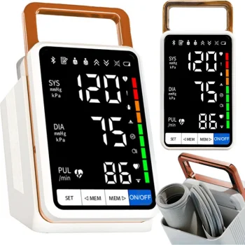 Augšdelma asinsspiediena mērītājs ar LCD ekrānu un aritmijas noteikšanu