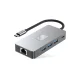 Tech-Protect HB05 9in1 USB-C centrmezgls un adapteris, pelēks