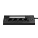 Huslog vertikāls pagarinātājs ar 4 ligzdām, USB-C un LED naktslampiņu, melns