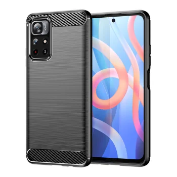 Carbon Case vāciņš Xiaomi Redmi Note 11, melns