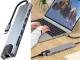 8-in-1 USB-C Hubs Adapteris (2x USB-C, Thunderbolt 3, 2x USB-A, HDMI 4K, SD/TF, RJ45)