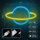 LED neona lampa Forever Light SATURN USB vai 3xAA, dzeltena un zila