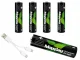 AAA Li-Ion 1.5V 660mWh uzlādējamas baterijas ar USB-C, 4 gab.