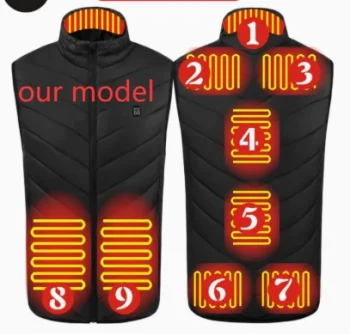 Apsildāma vīriešu veste ar USB, 3 sildīšanas režīmi, L izmērs, melna