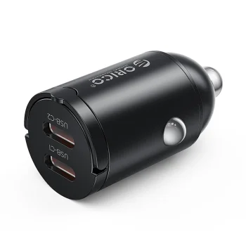 Orico MiniRing 30W 2x USB-C automašīnas lādētājs, melns