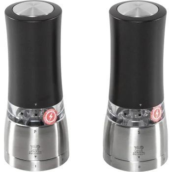 Elektriskais sāls un piparu dzirnaviņu komplekts Peugeot Daman u'Select 16 cm, melns