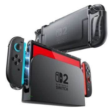 Supcase Crystal aizsargvāciņš Nintendo Switch 2, Transparent Black