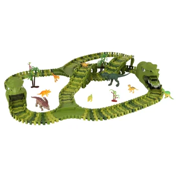 Dinozauru sacīkšu trase ar automašīnu XXL, 240 detaļas