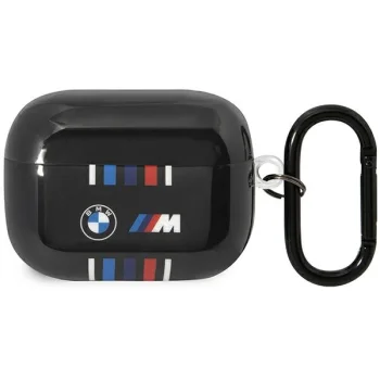 BMW AirPods Pro maciņš Multiple Colored Lines, melns