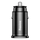 Baseus Square Smart Car Charger 2x USB QC 3.0 SCP AFC 30W, Black | Telefona Auto Lādētājs