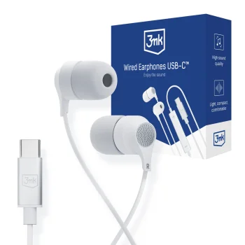 3mk USB-C Vadu Austiņas ar Mikrofonu - Baltas