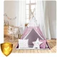 Nukido Bērnu Tipi Telts Vigvams ar Apgaismojumu, Rozā zvaigznes | Children Tent Tipi with Lights