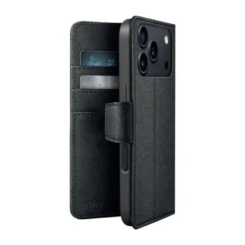Atverams vāciņš SBS Wallet Classic Mag iPhone 18 Pro Max ar statīvu, MagSafe, melns