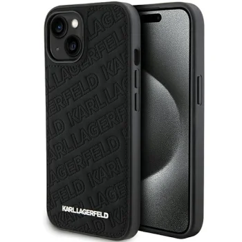 Karl Lagerfeld iPhone 15 vāciņš HC Quilted K Pattern, melns