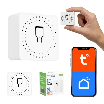 GreenBlue GB739 WiFi viedais relejs, Tuya/Smart Life, 16A, balts