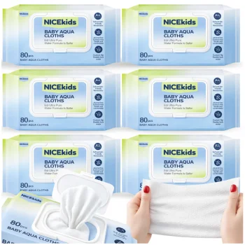 Bakalu NICEKIDS BABY AQUA mitrās salvetes bērniem, 99,89% ūdens, 480 gab.