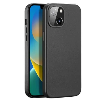 Dux Ducis Grit mākslīgās ādas vāciņš iPhone 14 Plus ar MagSafe, melns